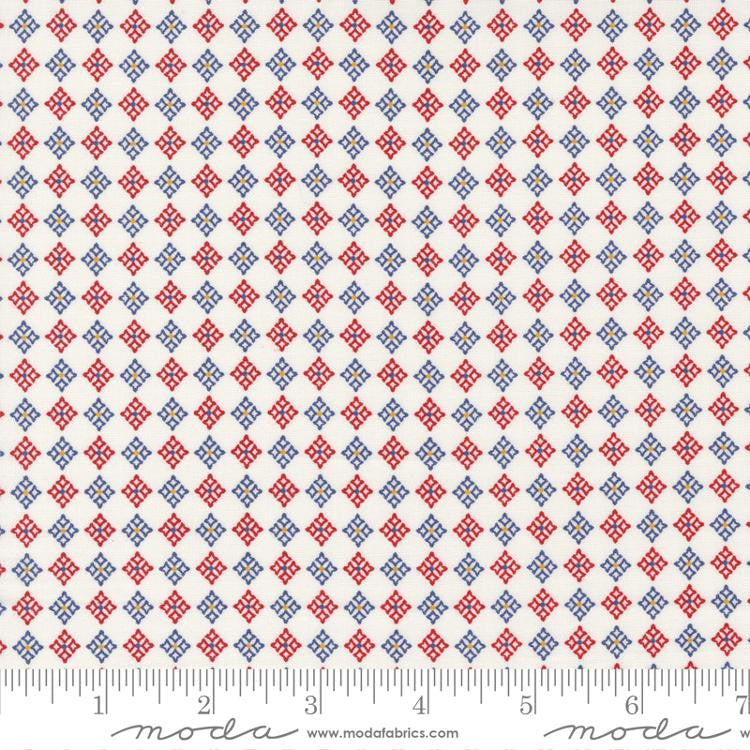 Sale! Graze Vanilla Blue Ribbon Yardage by Sweetwater for Moda Fabrics | 55608 11 | REMNANT FAT QUARTER