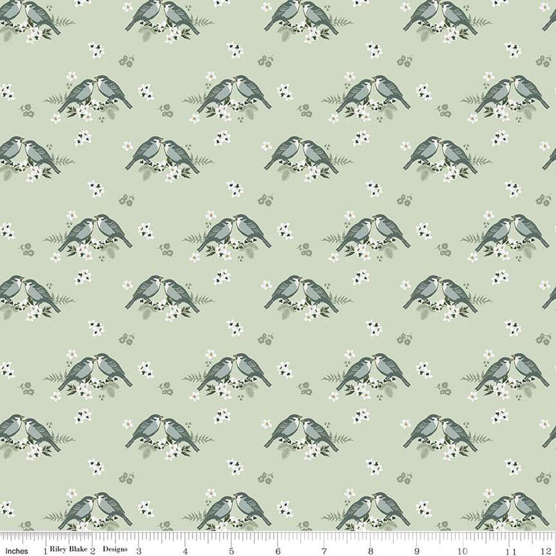 Sale! Gingham Fields Pistachio Birds Yardage by My Mind's Eye for Riley Blake Designs | C13351-PISTACHIO