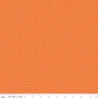 White Swiss Dot on Orange  (C670 60) - Cut Options - Printed Dots, Not Raised!