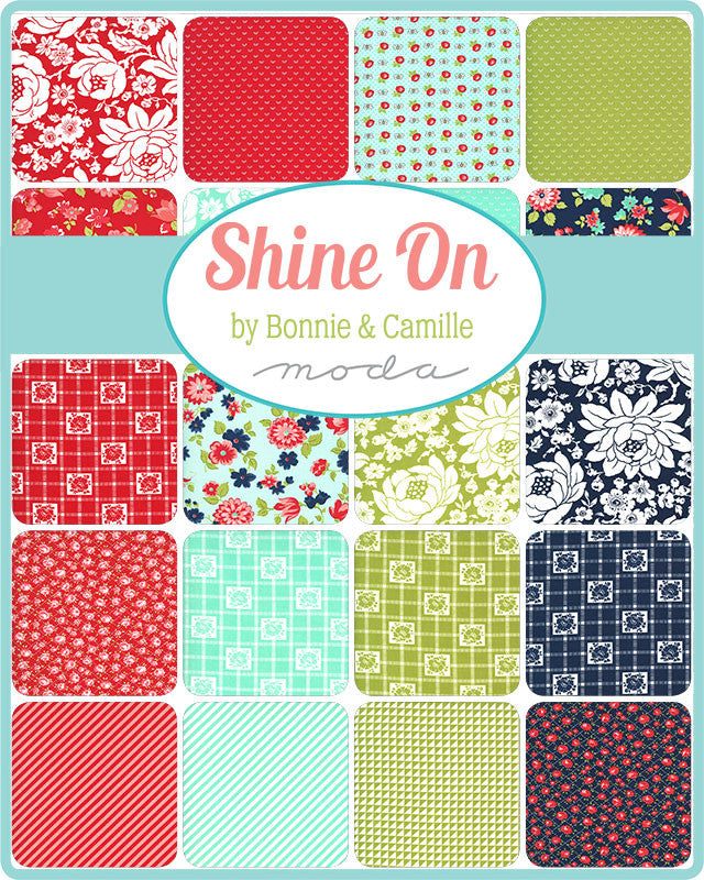 Shine On Aqua Meadow Yardage (55213 13) Bonnie & Camille for Moda Fabrics - Cut Options Available