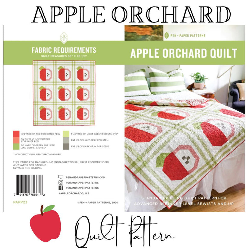 Apple Orchard Quilt Pattern by Pen and Paper | Perfect Picnic Quilt | 66 x 70 1/2