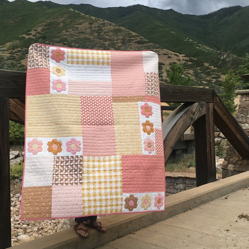 Cottonwoods Quilt with beautiful English Paper Piecing| 50" x 59" | Hand stitched