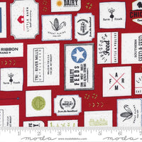 Sale! Graze Red Farm Fresh Yardage by Sweetwater for Moda Fabrics | 55600 16 | Remnant Fat Quarter