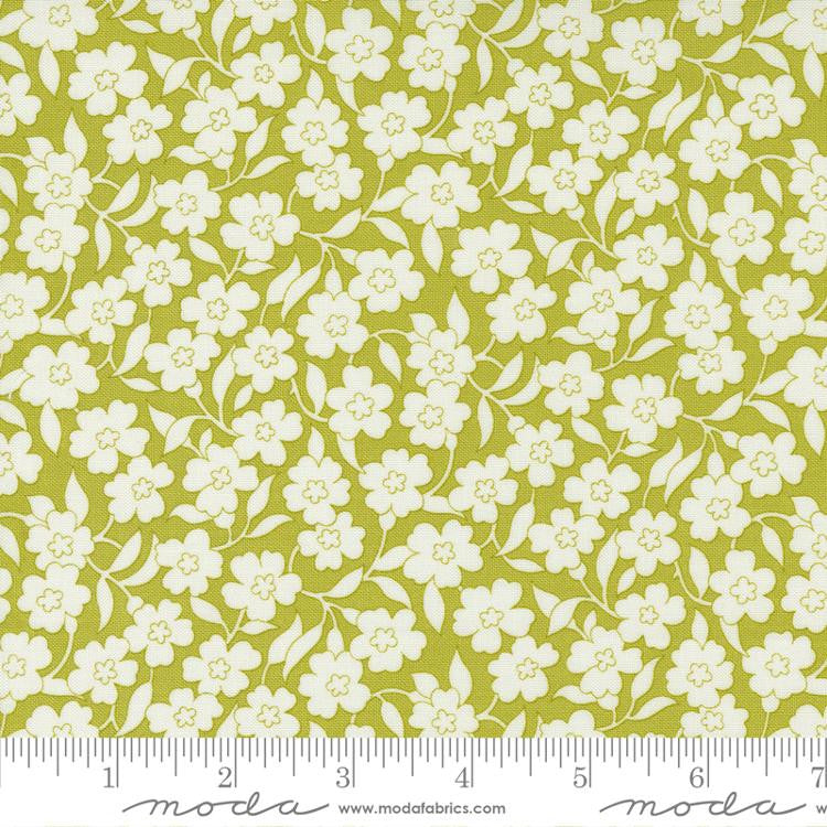 Flower Power Avocado Mellow Meadow Yardage by Maureen McCormick for Moda Fabrics | SKU #33711 26