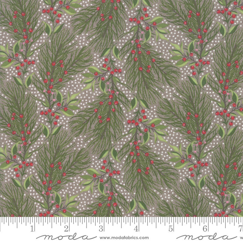 SALE! Naughty or Nice Stone Pine Bough Yardage by BasicGrey for Moda Fabrics (30631 15)