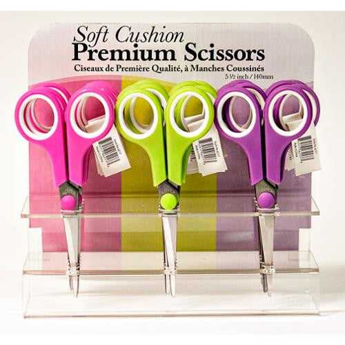 Soft Cushion Ultra Sharp Medium Size Scissors | 3 Color Choices | 5 1/2" Tall
