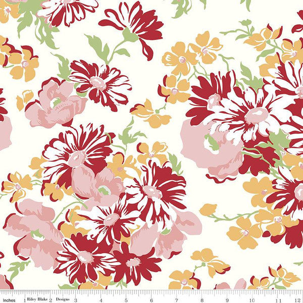 Sale! Cook Book 108" Wide Back Yardage by Lori Holt for Riley Blake Designs | WB11776-DAISY | Remnant Pieces