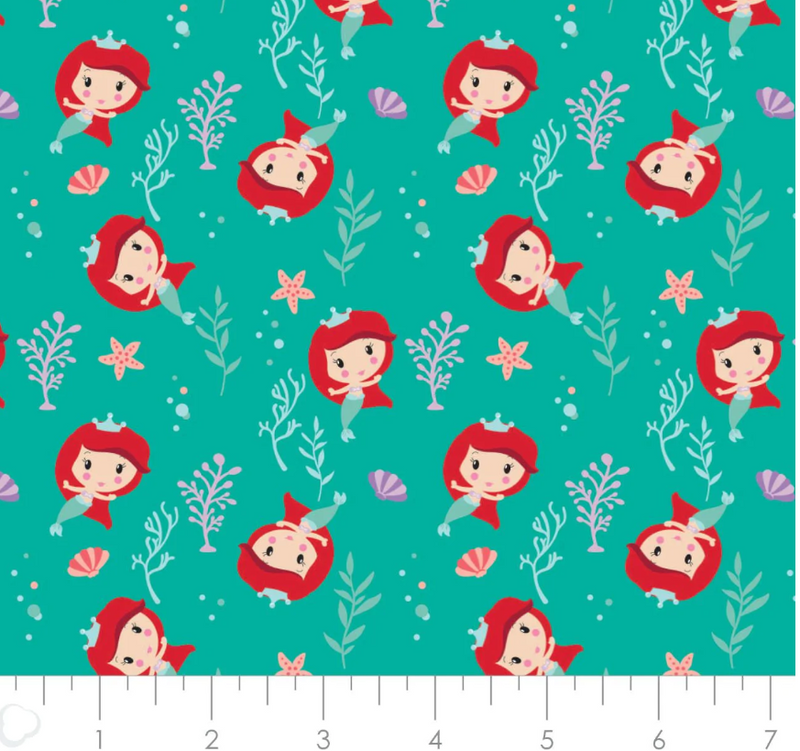 SALE! 5 Yard Backing Disney Princess Ariel Toss by Camelot - Perfect for Quilt Backs!