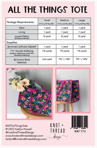 All the Things Tote Bag Pattern by Knot and Thread Design | KAT113