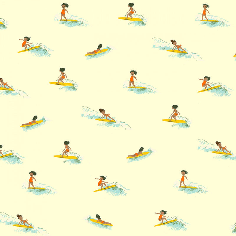 Malibu White Surf Girls Yardage by Heather Ross (52146 5)