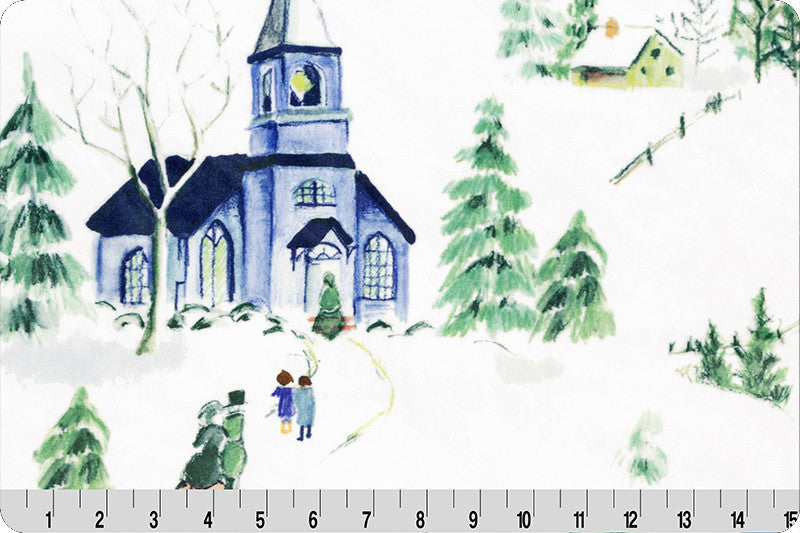 Snow Chapels Minky Yardage by Shannon Fabrics Inc. | 60 in Wide | DCCHAPELSSNOW