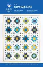 Compass Star Quilt Pattern by Quilty Love (QL 124) - Modern Quilting Pattern - 5 Size Options!
