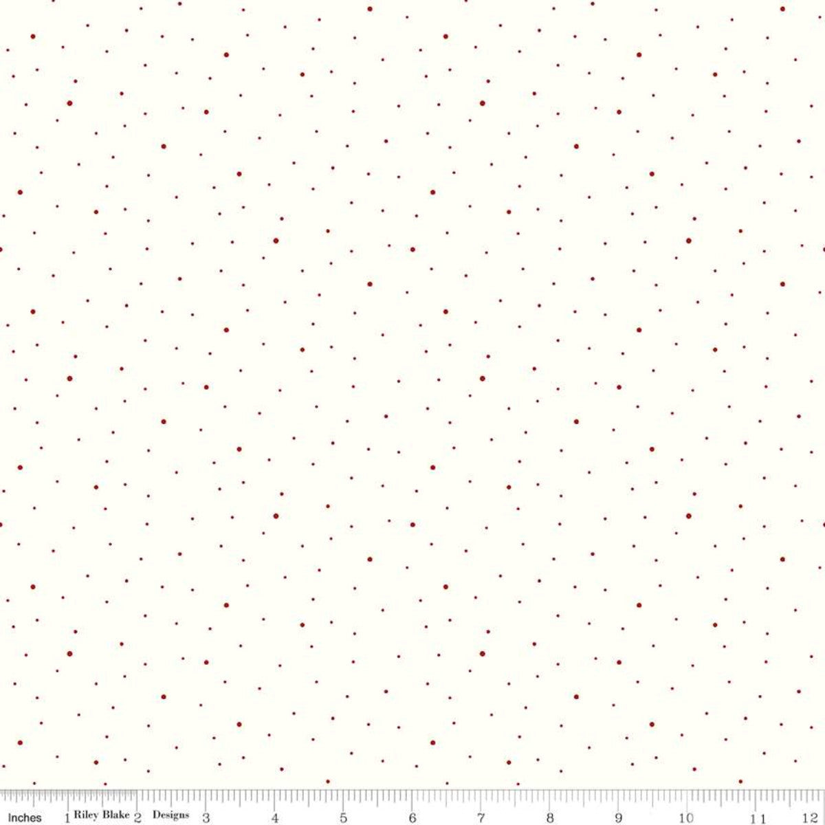 Dapple Dot On Off White Color Barnred Yardage by Riley Blake Designs | C645-BARNRED