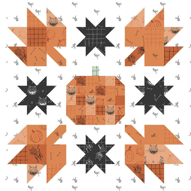 Pumpkin Mini Quilt Pattern by Amanda Niederhauser (P156-PUMPKINMINI) - Finished size: 26" x 26" - Layer Cake Friendly!