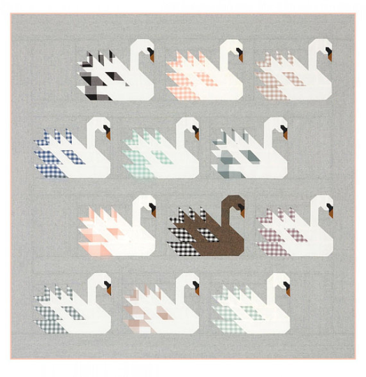 Swan Island Quilt Pattern by Elizabeth Hartman | EH 042 All PIecing no Applique Pattern
