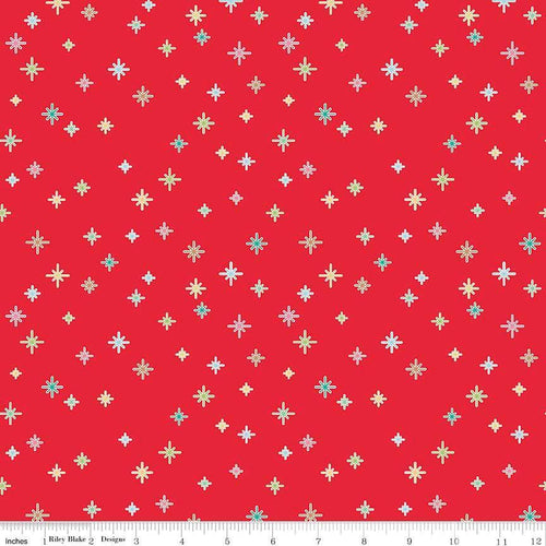 Cozy Christmas Cozy Sparkle Red by Lori Holt for Riley Blake Designs (C5365-Red)  - Cut Options Available - Stitches n Giggles