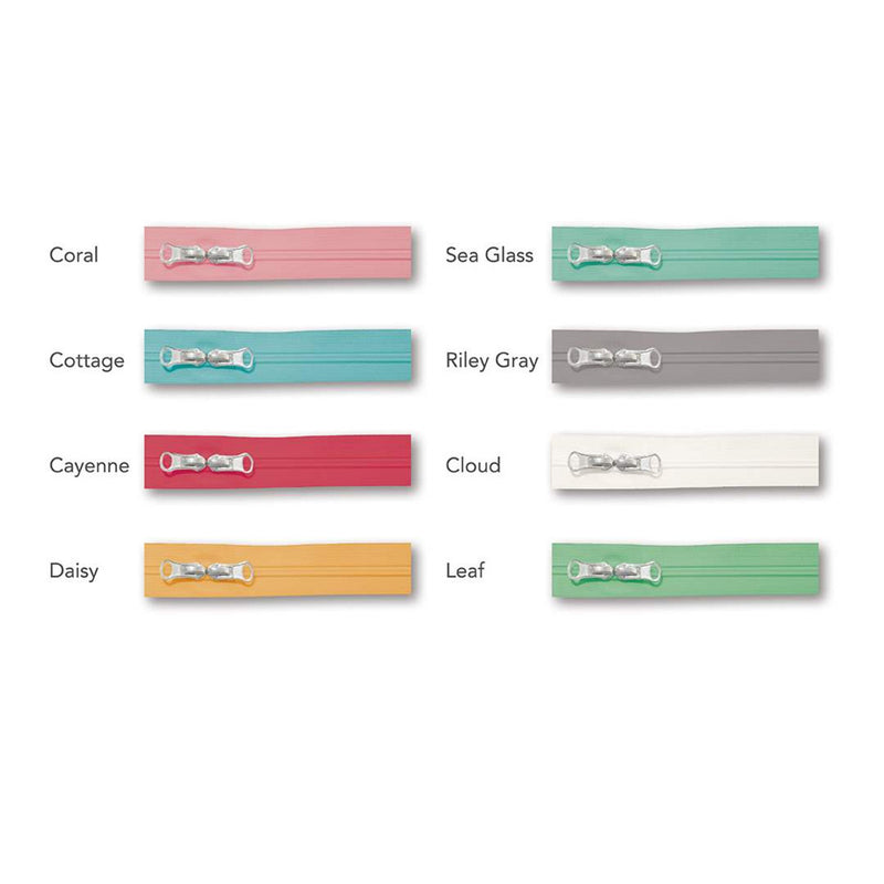 Lori Holt's My Happy Place Zippers | SKU #ST-22902 | 8 Zippers in 8 Colors