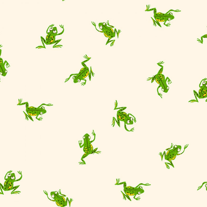 Heather Ross White Frogs Yardage (43484A-3)